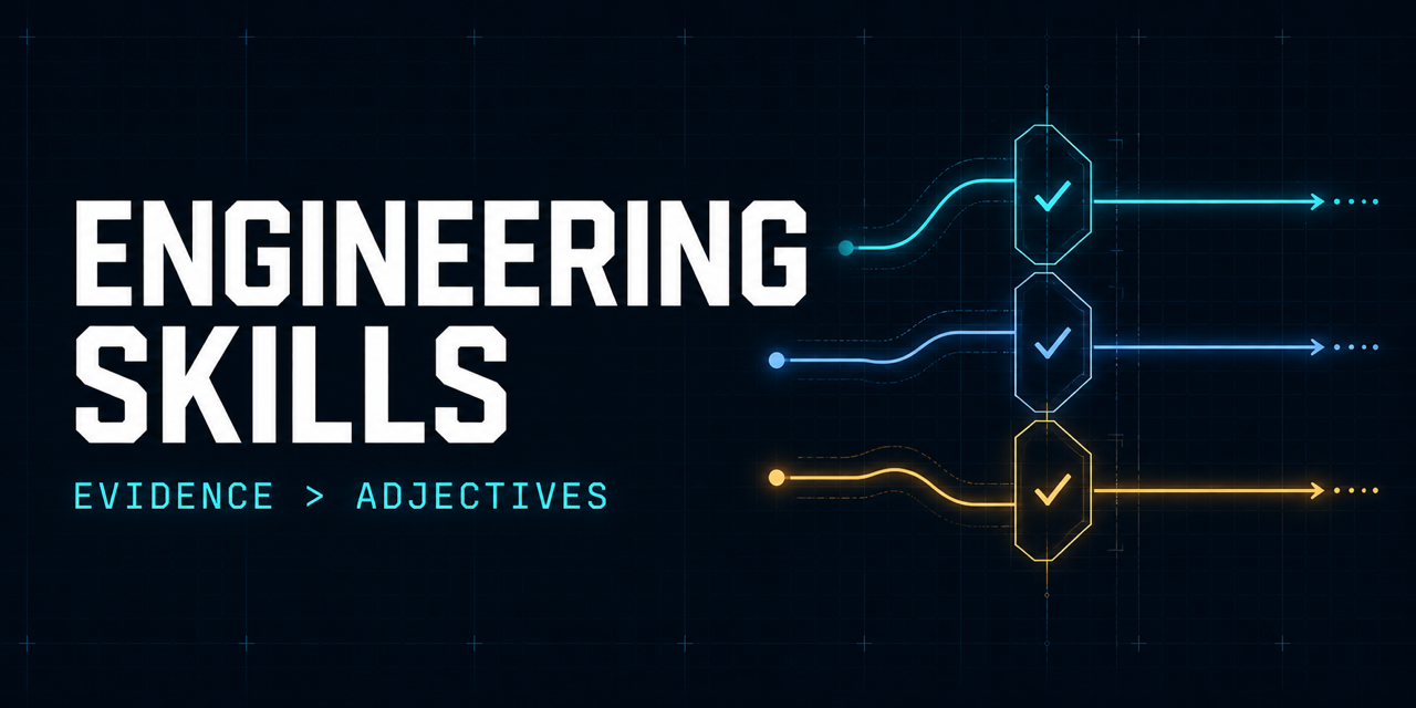 Engineering Skills social preview reading Evidence over adjectives